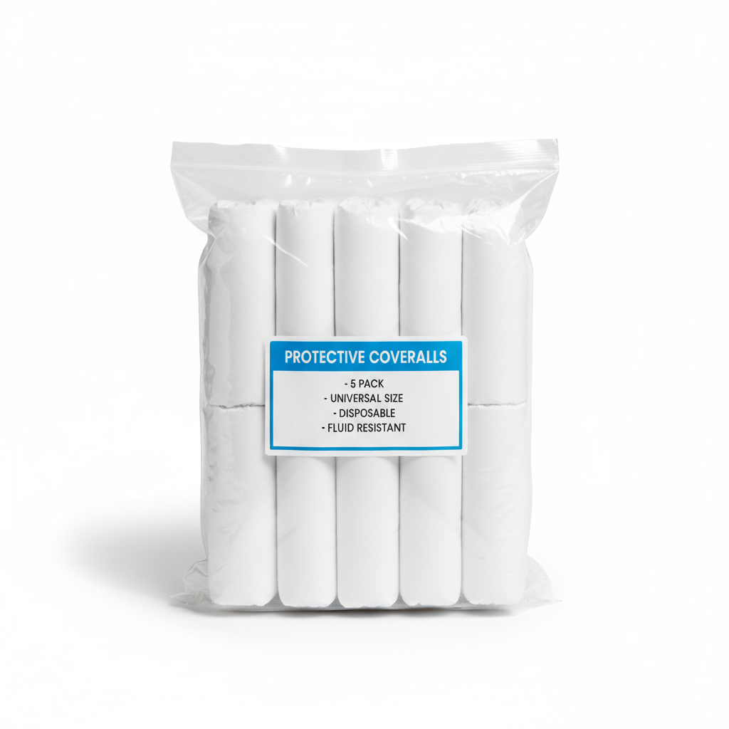 Disposable Protective Coveralls — 5 Pack
