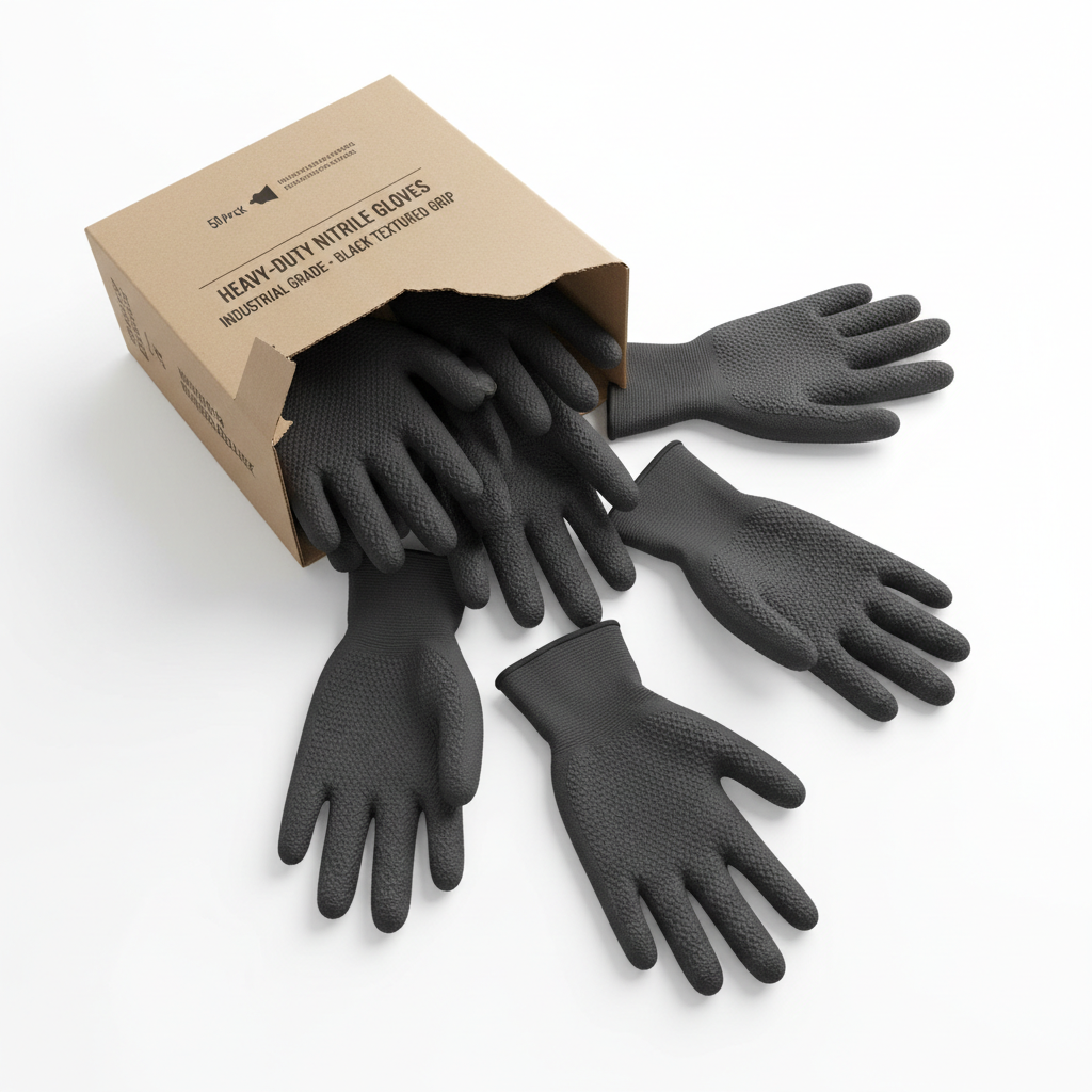 Heavy-Duty Nitrile Gloves — 50 Pack