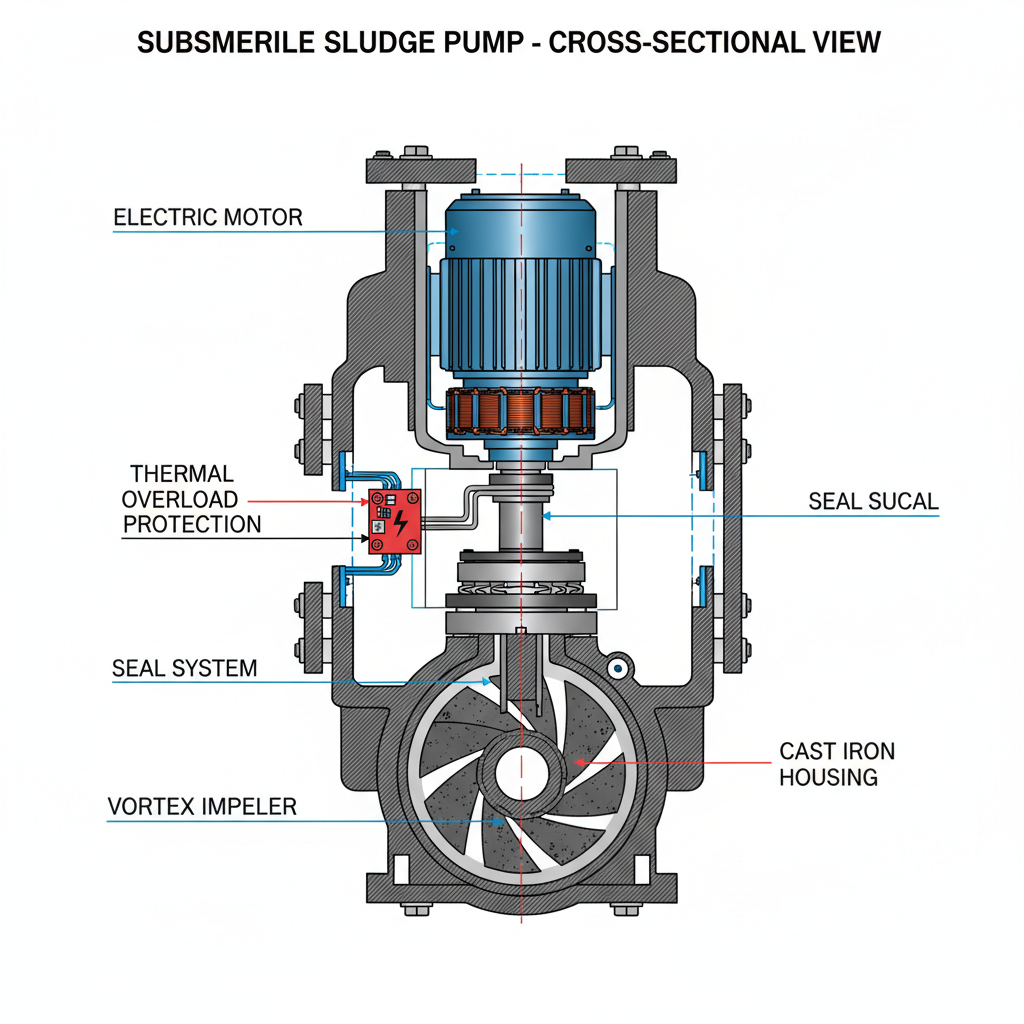 Professional Sludge Pump — 1/2 HP Submersible